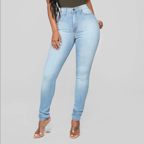 Classic High Waisted Light Blue Jeans - Picture 1 of 4